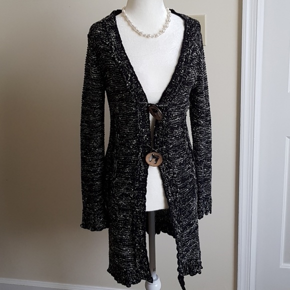 BCBGMaxAzria Sweaters - BCBGMAXAZRIA Stunning black&white cardigan, Small